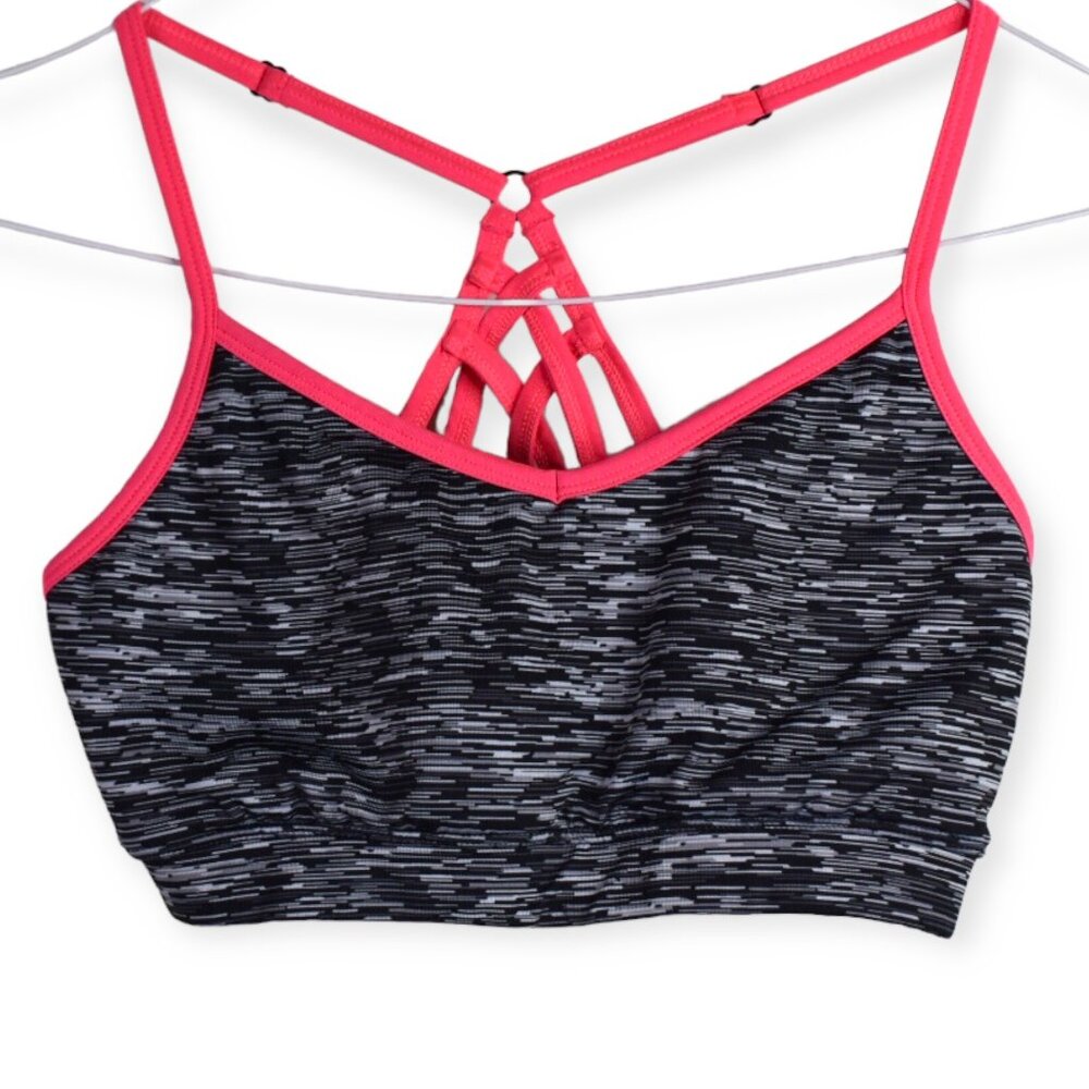 SO Sports Bra M Womens Adjustable Caged Back Polyester Blend Activewear
